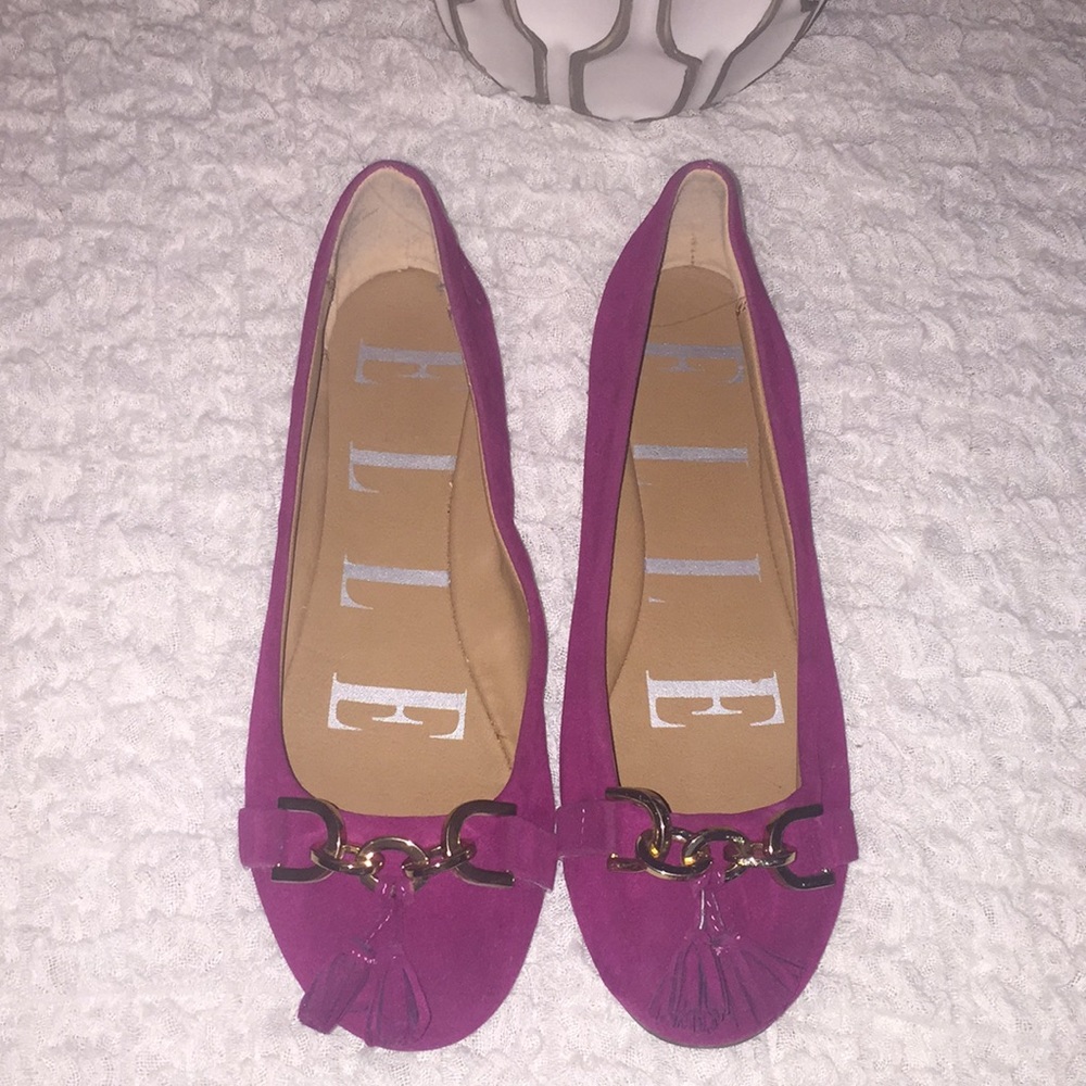 Elle swede flats with tassels